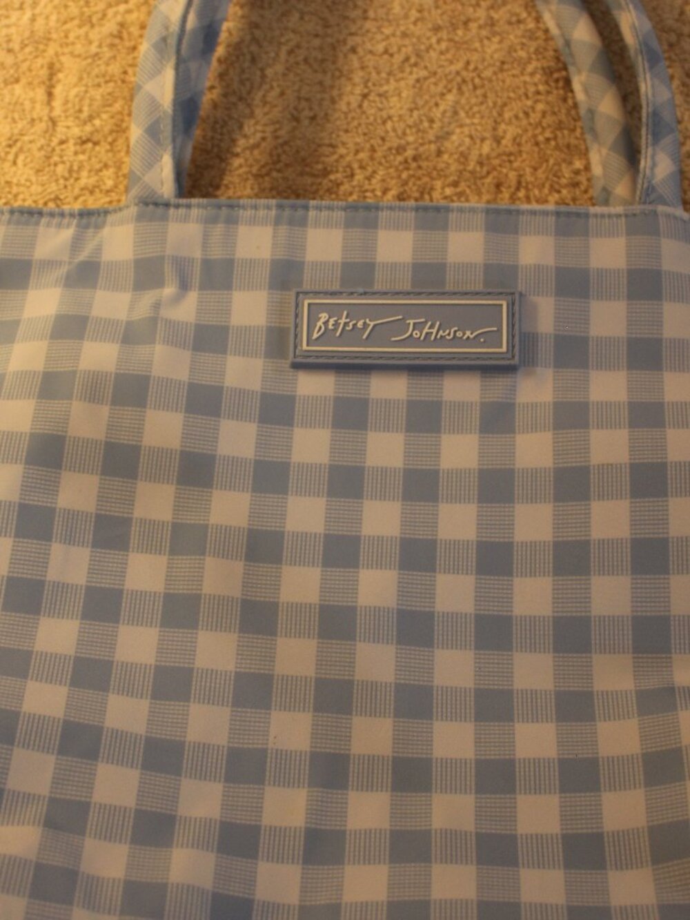 Betsey Johnson Blue Gingham Insulated Lunch Tote